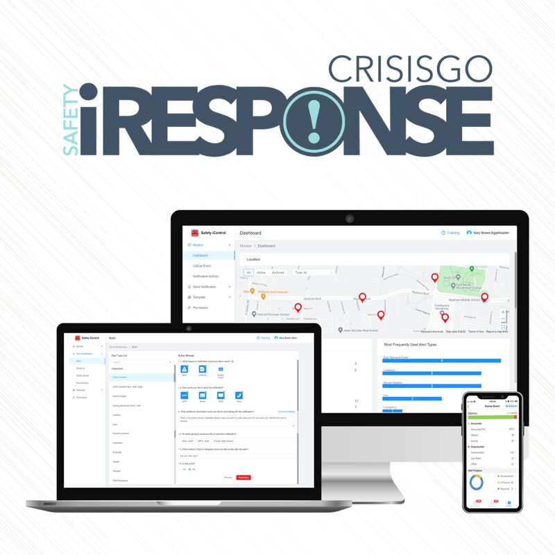 CrisisGo Safety iResponse on desktop, laptop, and mobile